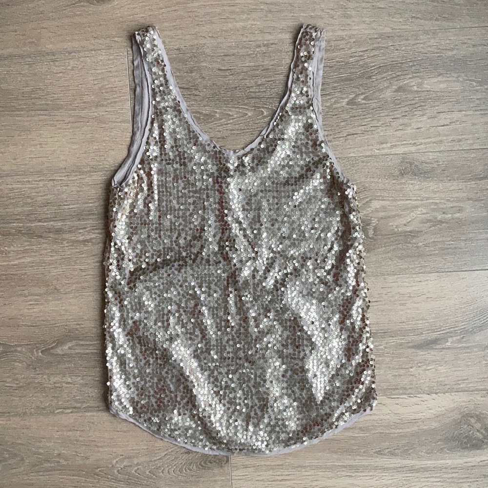 Talula Champagne Coloured Sequin Tank